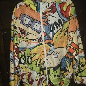 Revive '90s Nostalgia with Our Retro Nickelodeon Cartoon Windbreaker.